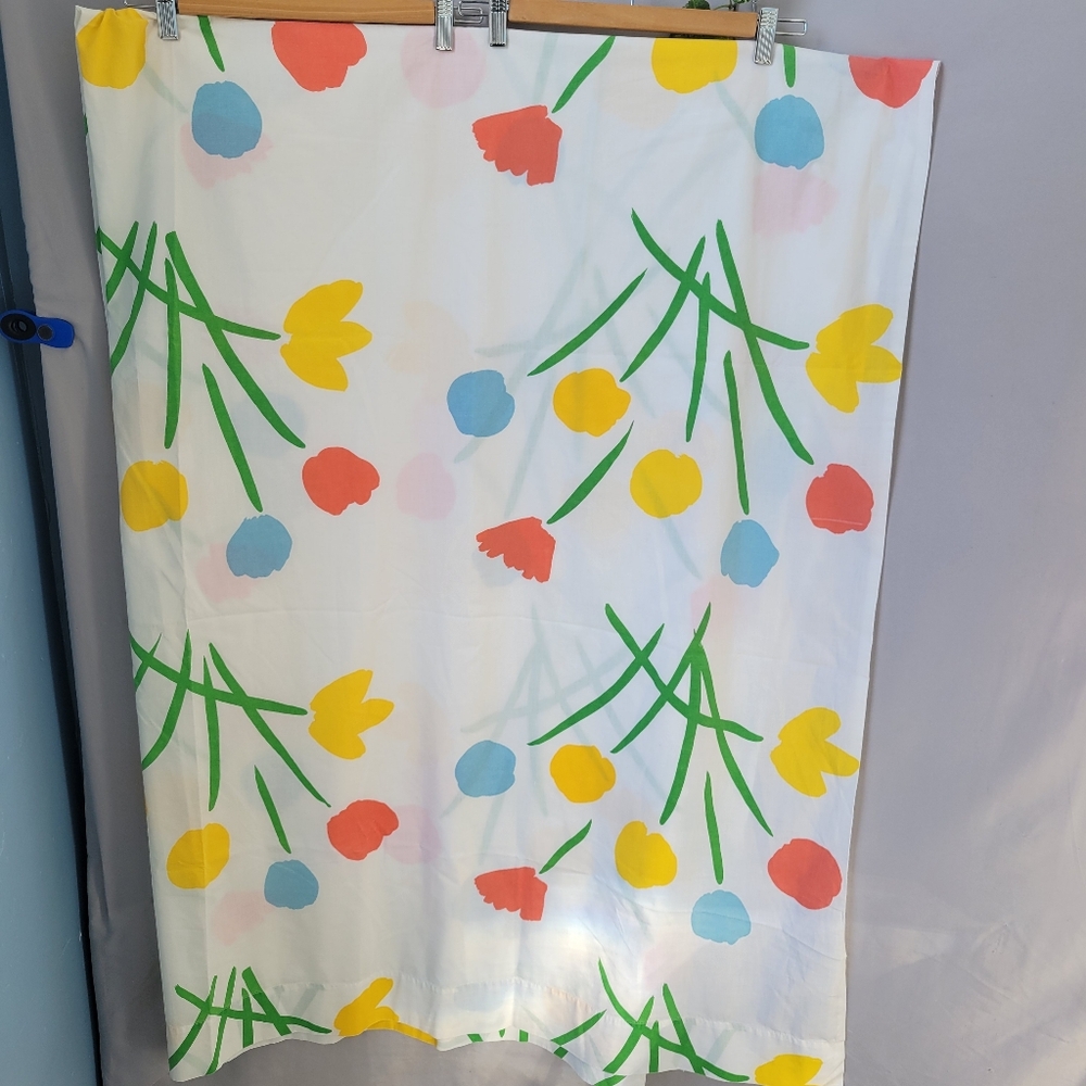 Vintage Marikekko Seven Flowers Twin Flat Sheet & Standard Pillow Case